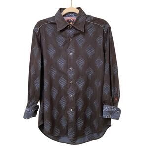 Robert Graham Alvar Long-Sleeve Button-Down Shirt Geometric Print Size Medium